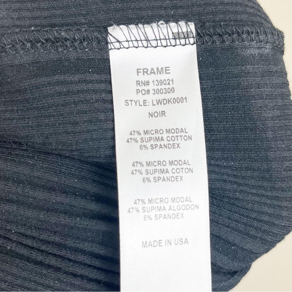 FRAME Variegated Ribbed Tank Dress In Black Size Small - Picture 5 of 8